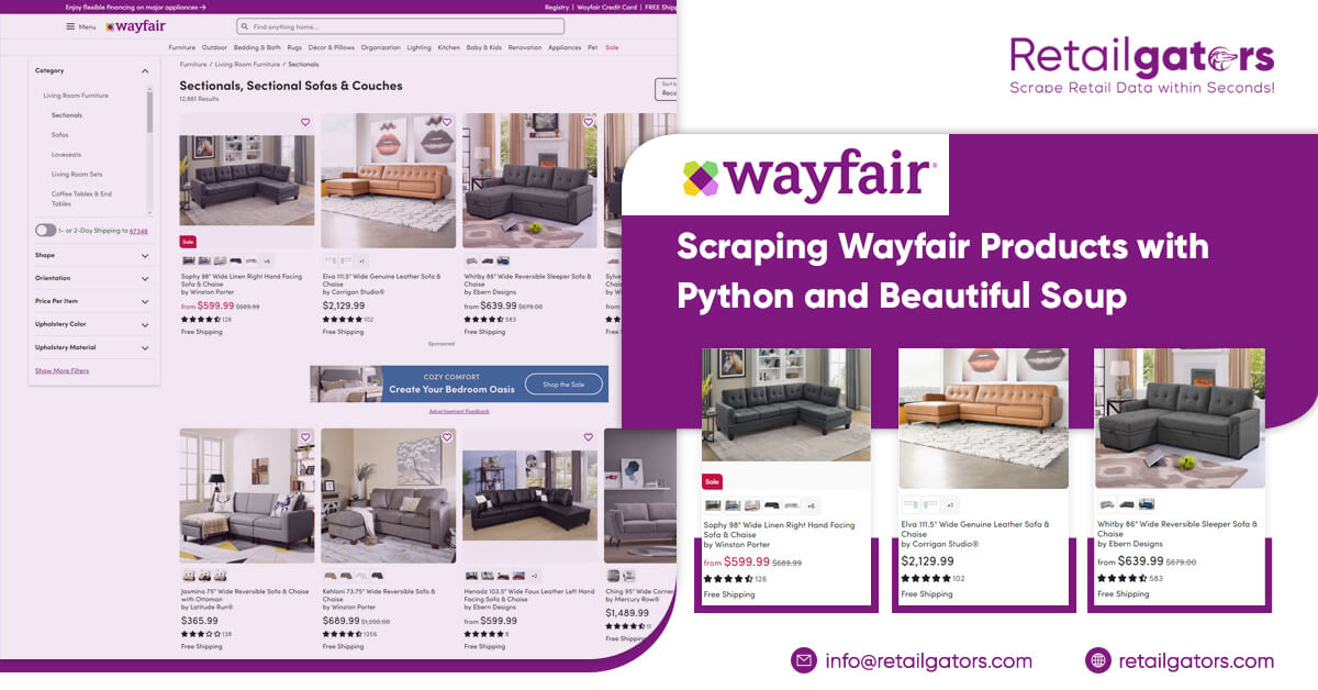 Scraping Wayfair Products with Python